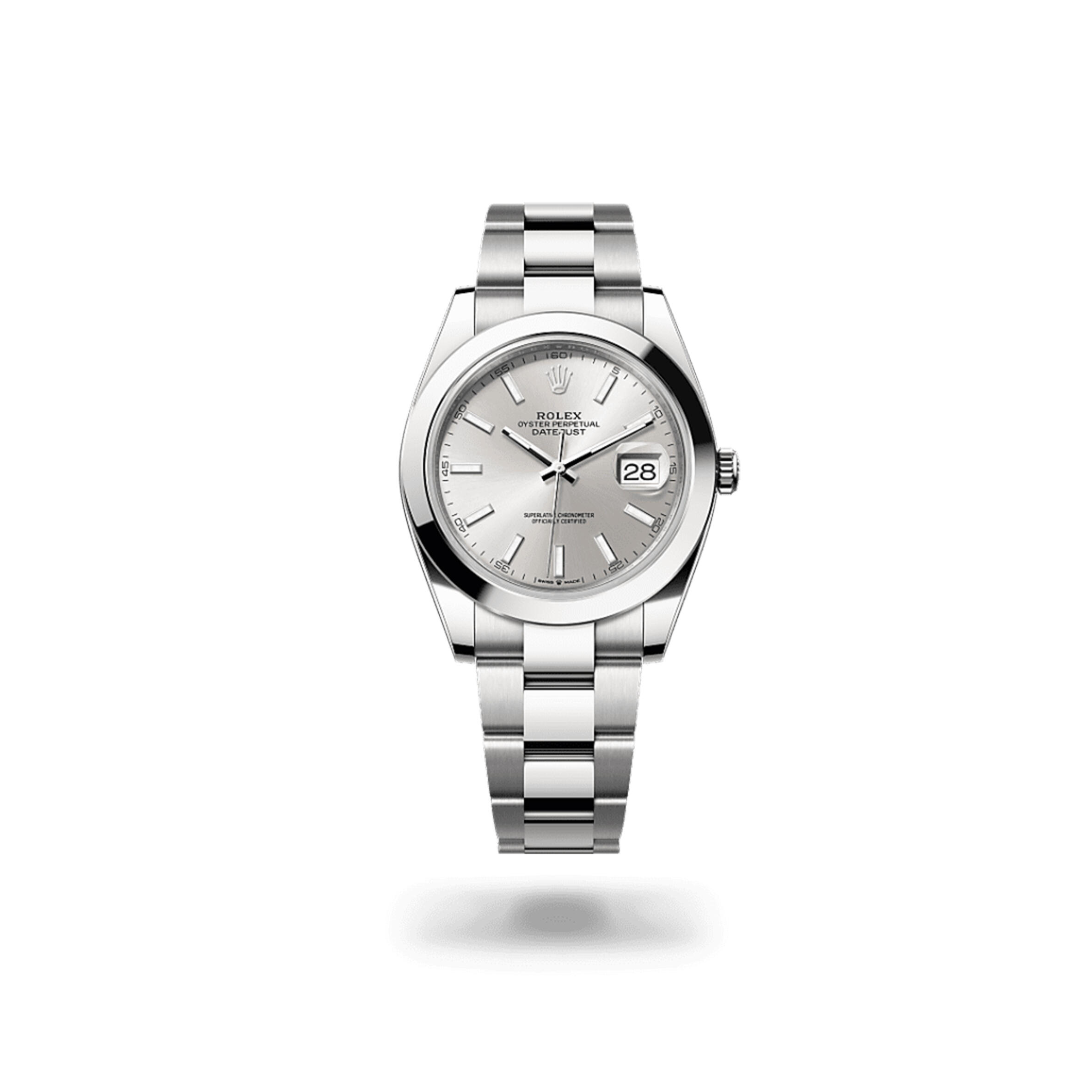 ROLEX DATEJUST 41 STAINLESS STEEL SILVER DIAL MEN'S WATCH M126300-0003